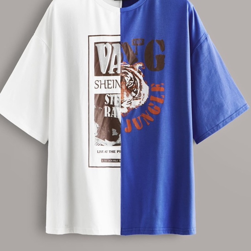 Color block graphic tee